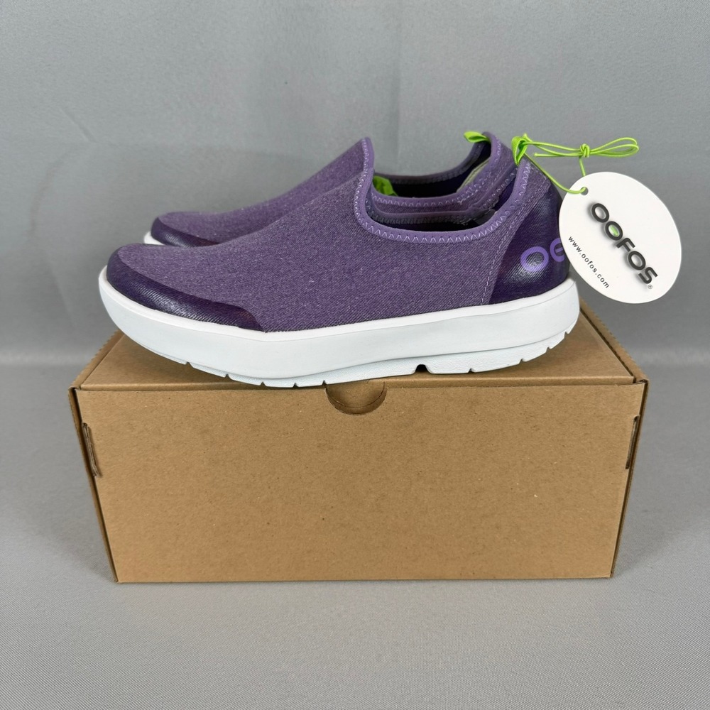 Oofos OOmg Eezee Recovery Sneakers Womens 6.5 Purple Wash Slip-On Light Shoe NIB